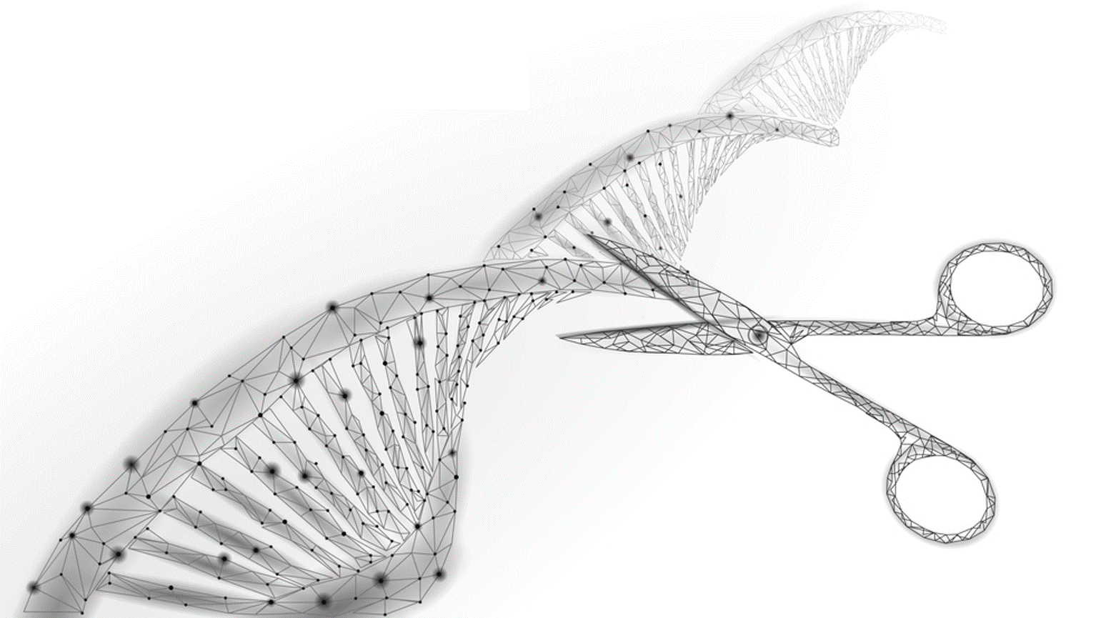 DNA-spiral som klippt itu av en sax